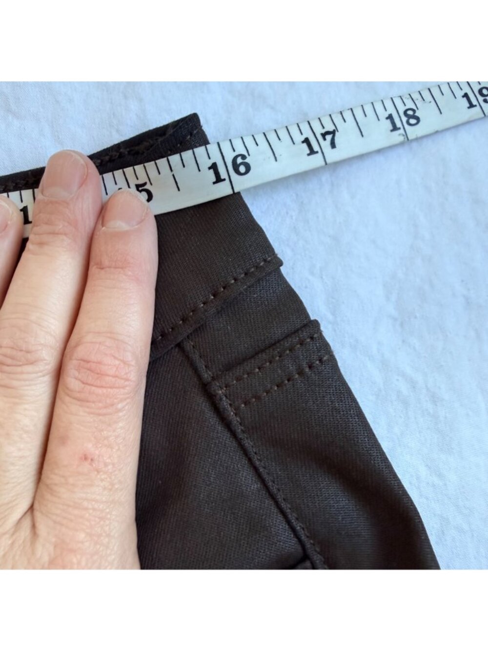 Edgely By Maurices High Rise Brown Coated Slim Straight Brown Jeans 10 Short - Picture 8 of 10